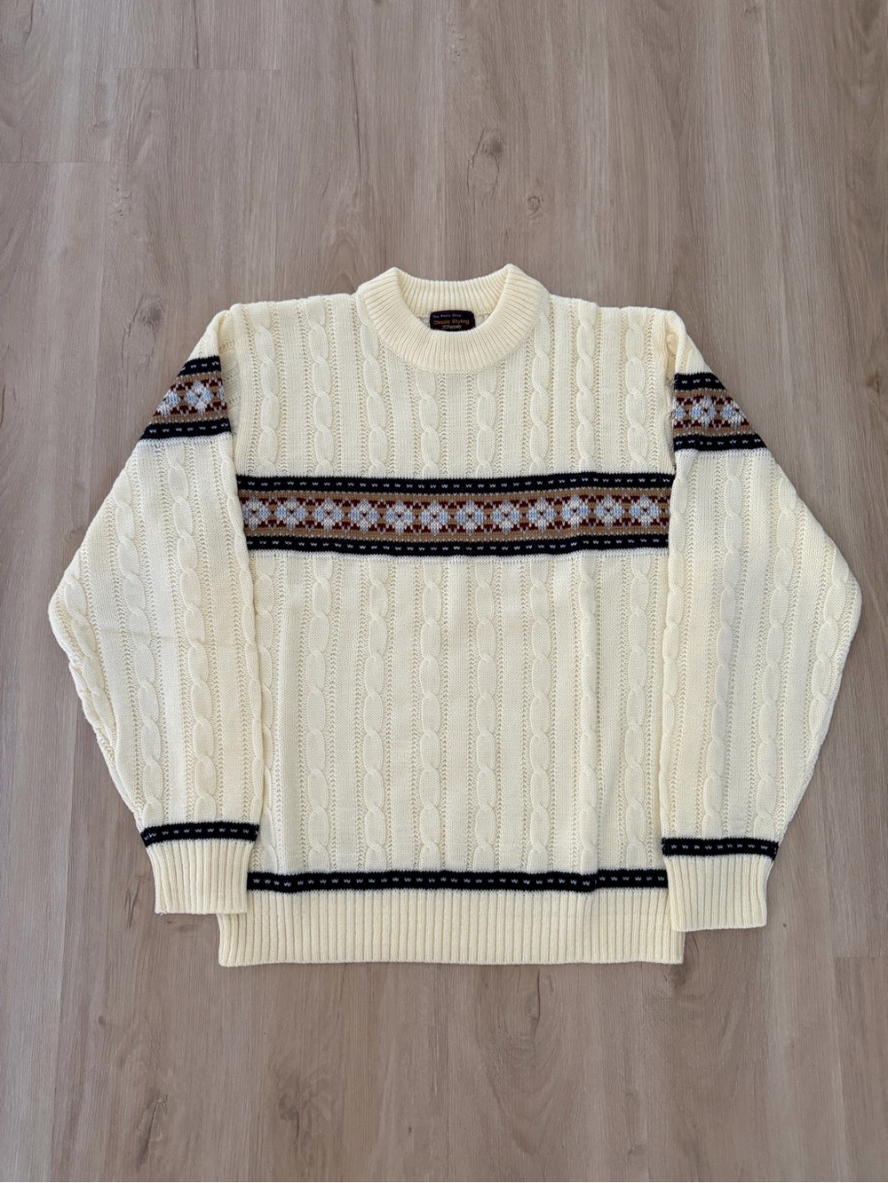 Vintage JCPenney Cream Holiday Sweater, Size XL